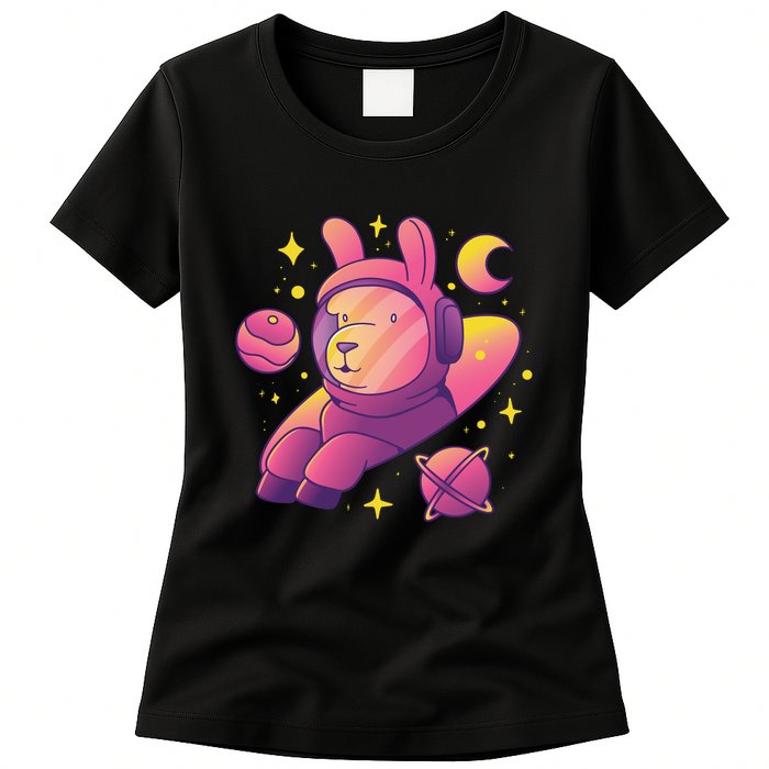 Llama Astronaut Womens T-Shirt