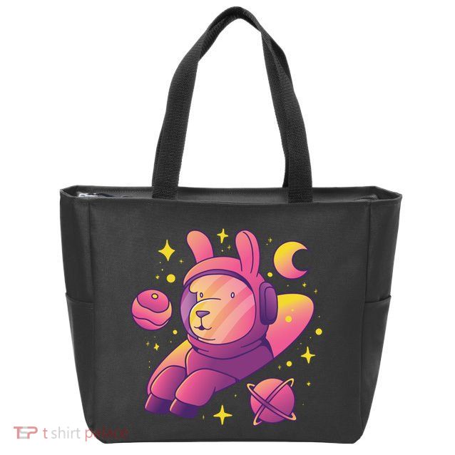 Llama Astronaut Zip Tote Bag
