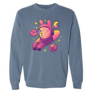 Llama Astronaut Garment-Dyed Sweatshirt