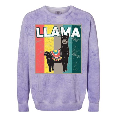 Llama Retro Colorblast Crewneck Sweatshirt