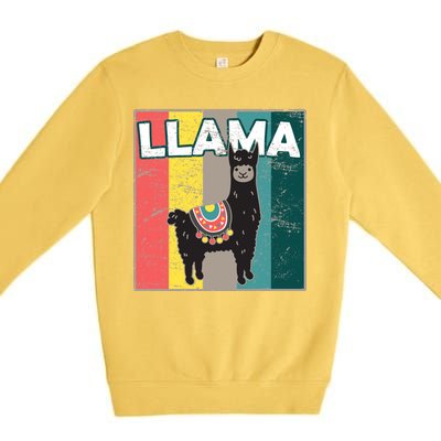 Llama Retro Premium Crewneck Sweatshirt