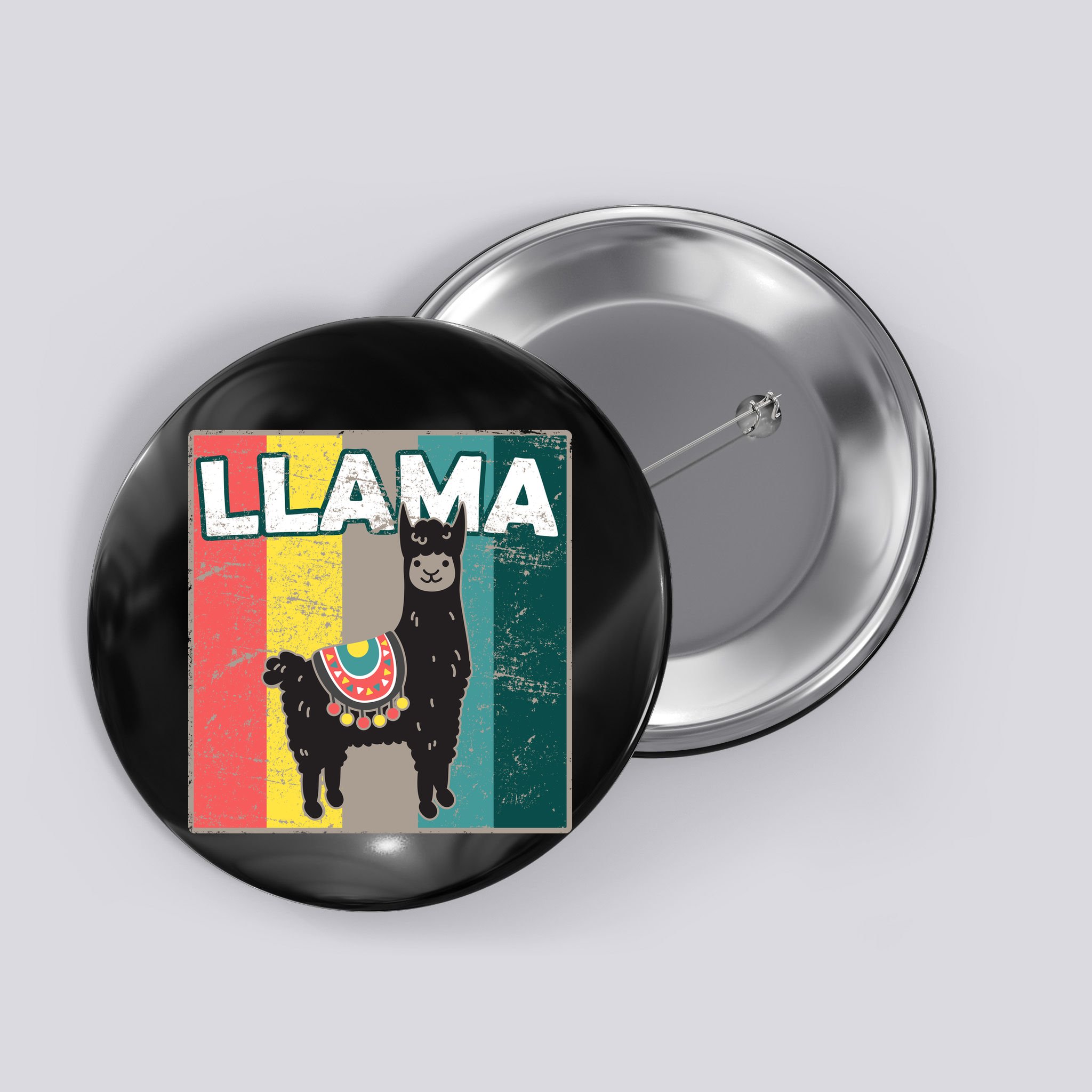 Llama Retro Button