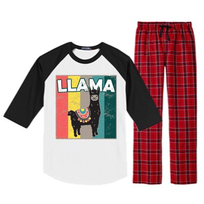 Llama Retro Raglan Sleeve Pajama Set