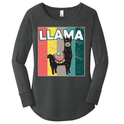 Llama Retro Women's Perfect Tri Tunic Long Sleeve Shirt