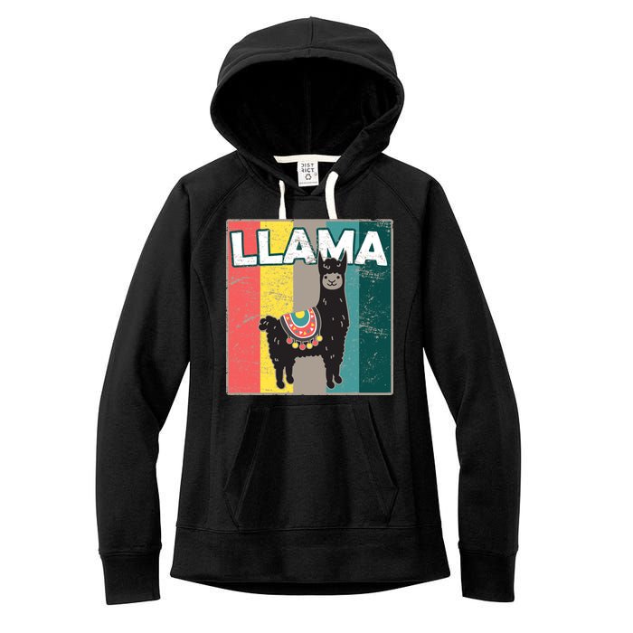 Llama Retro Women's Fleece Hoodie