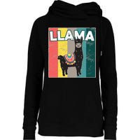 Llama Retro Womens Funnel Neck Pullover Hood