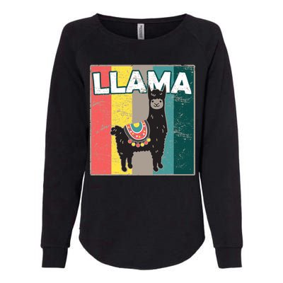 Llama Retro Womens California Wash Sweatshirt