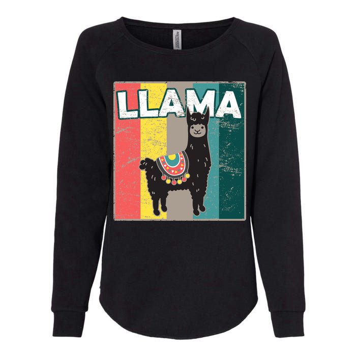 Llama Retro Womens California Wash Sweatshirt