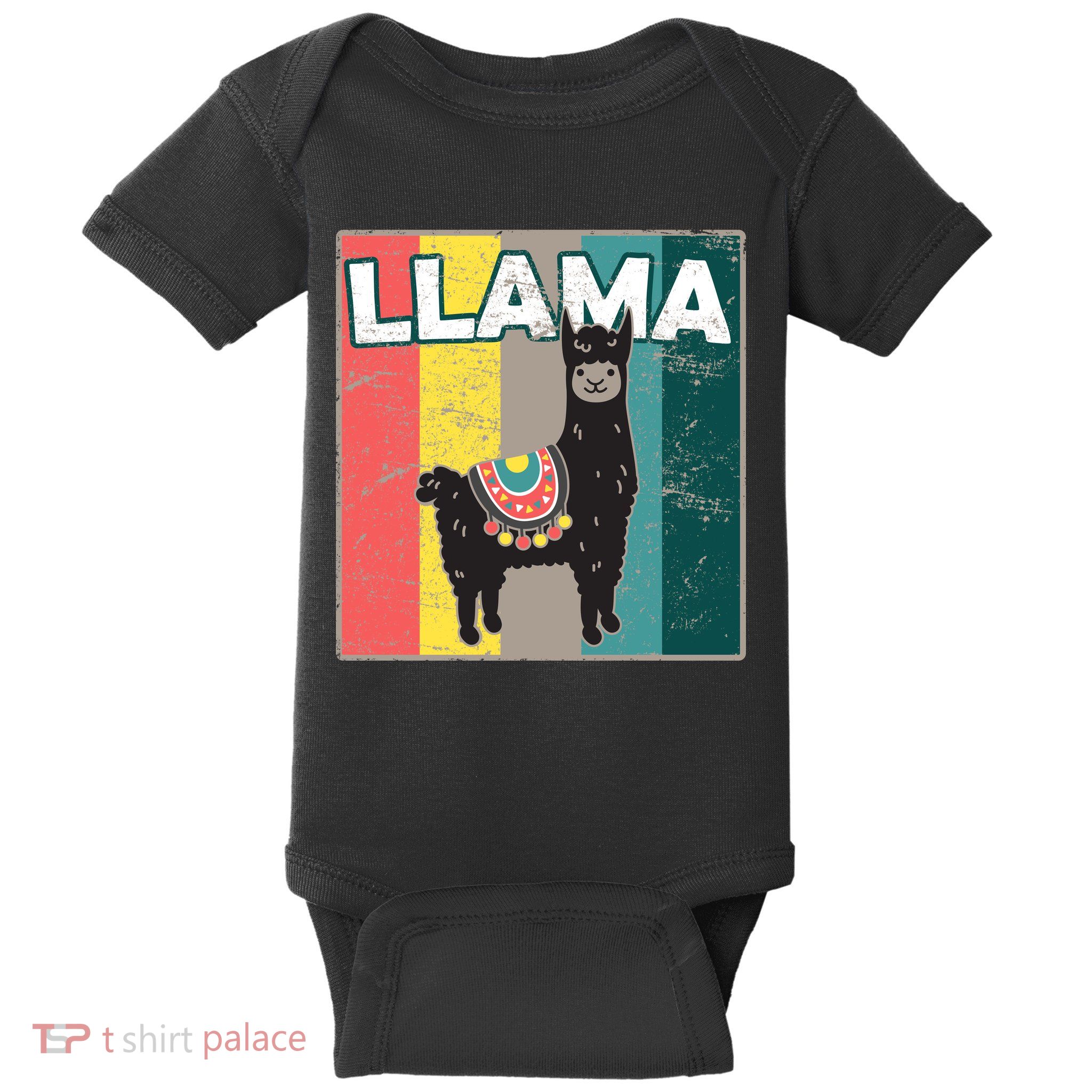 Llama Retro Baby Bodysuit