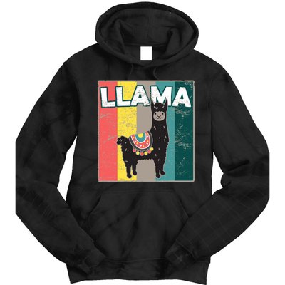 Llama Retro Tie Dye Hoodie