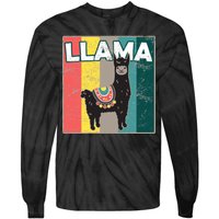 Llama Retro Tie-Dye Long Sleeve Shirt