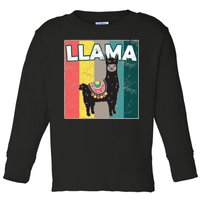 Llama Retro Toddler Long Sleeve Shirt