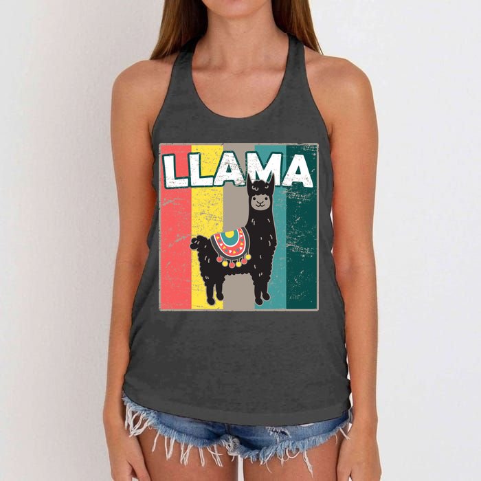 Llama Retro Women's Knotted Racerback Tank