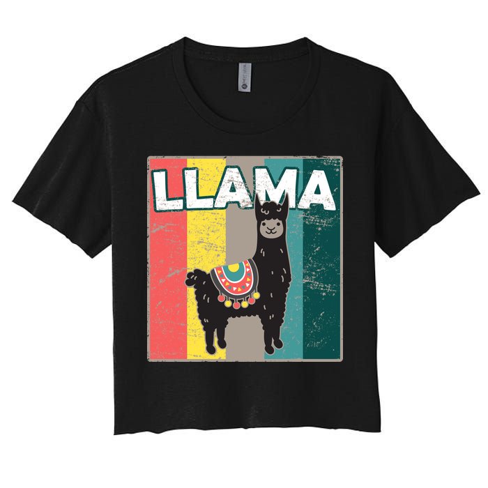 Llama Retro Women's Crop Top Tee