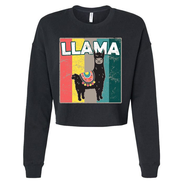 Llama Retro Cropped Pullover Crew