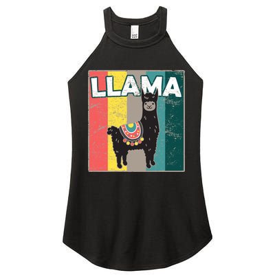 Llama Retro Women's Perfect Tri Rocker Tank