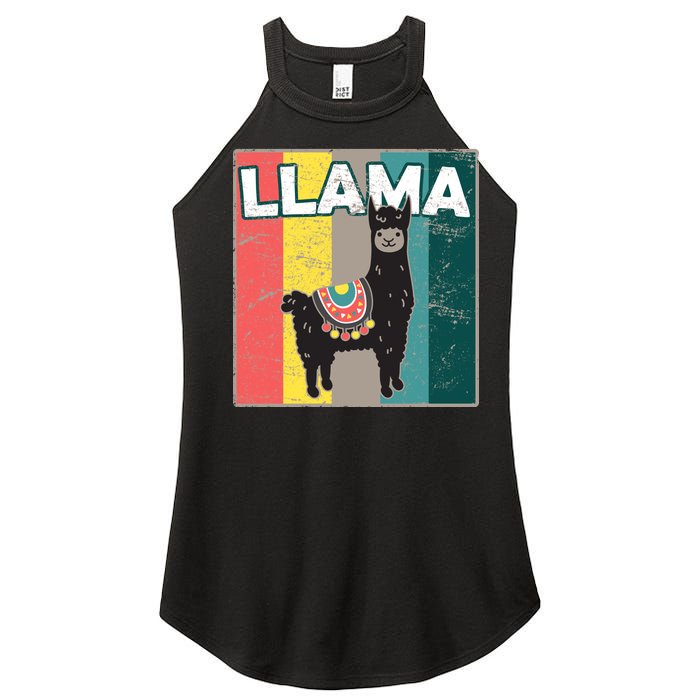 Llama Retro Women's Perfect Tri Rocker Tank