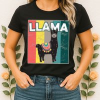 Llama Retro Womens T-Shirt