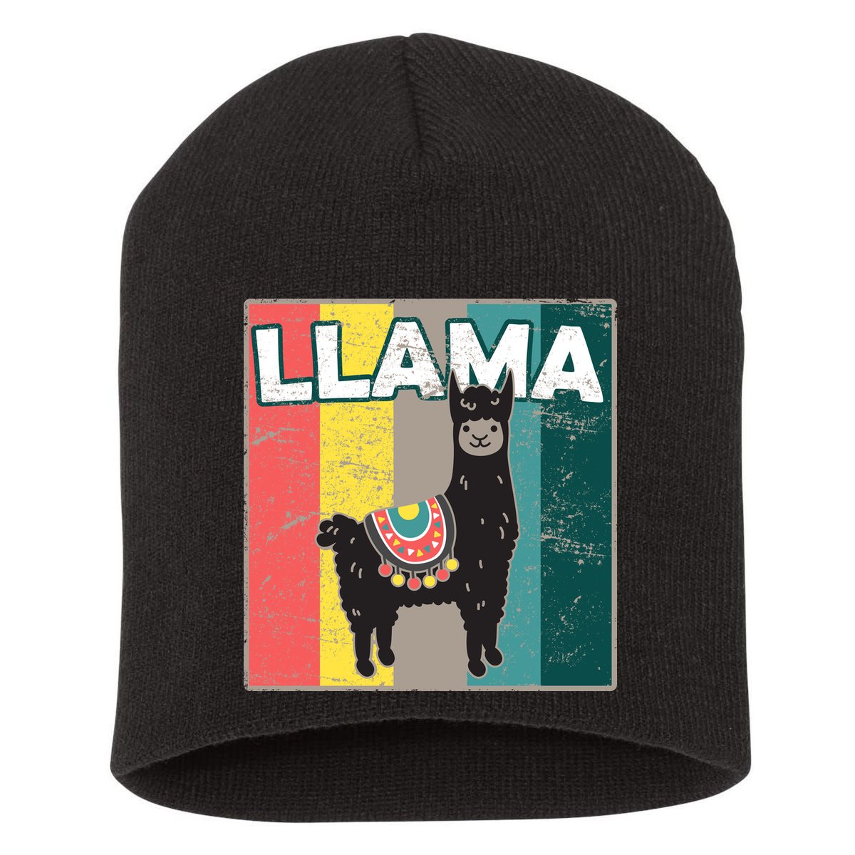 Llama Retro Short Acrylic Beanie