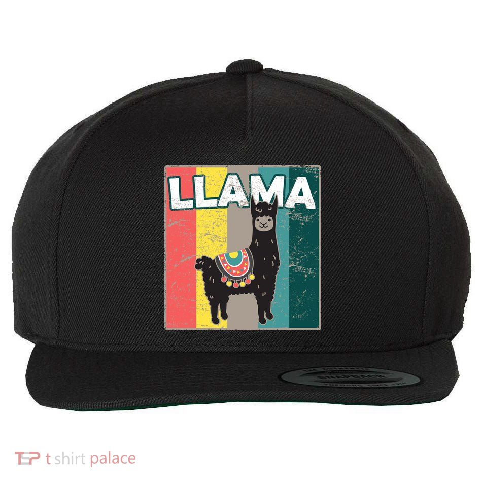 Llama Retro Wool Snapback Cap
