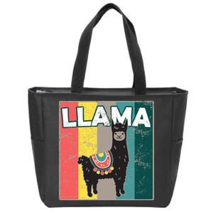 Llama Retro Zip Tote Bag