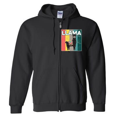 Llama Retro Full Zip Hoodie