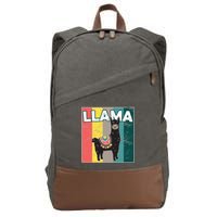 Llama Retro Cotton Canvas Backpack
