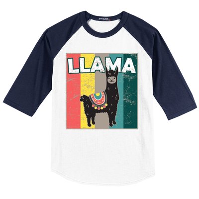 Llama Retro Baseball Sleeve Shirt