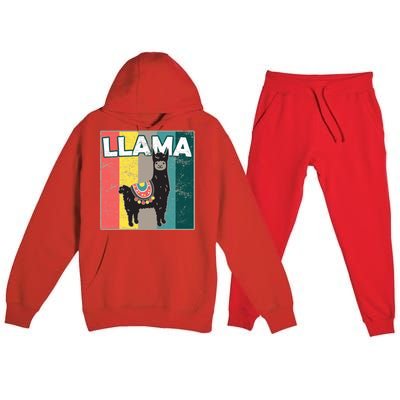 Llama Retro Premium Hooded Sweatsuit Set