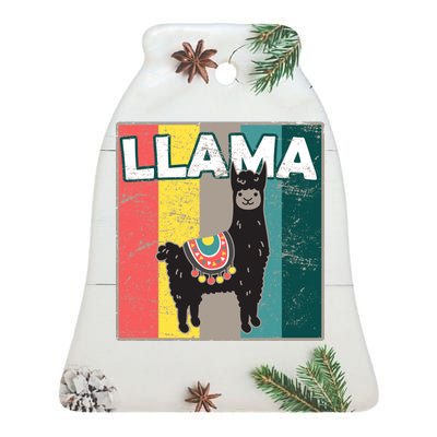 Llama Retro Ceramic Bell Ornament