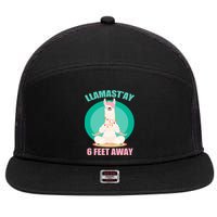 Llamast'ay 6 Feet Away Funny Social Distancing 7 Panel Mesh Trucker Snapback Hat