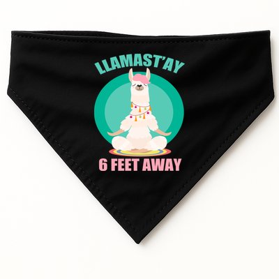 Llamast'ay 6 Feet Away Funny Social Distancing USA-Made Doggie Bandana