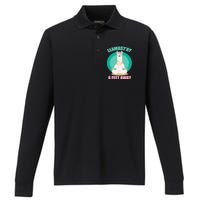 Llamast'ay 6 Feet Away Funny Social Distancing Performance Long Sleeve Polo