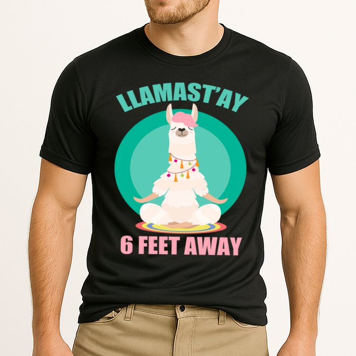 Llamast'ay 6 Feet Away Funny Social Distancing Cooling Performance Crew T-Shirt