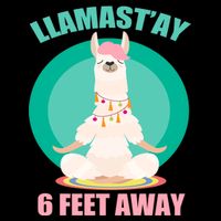 Llamast'ay 6 Feet Away Funny Social Distancing Cooling Performance Crew T-Shirt