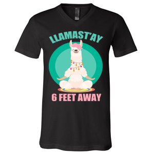 Llamast'ay 6 Feet Away Funny Social Distancing V-Neck T-Shirt