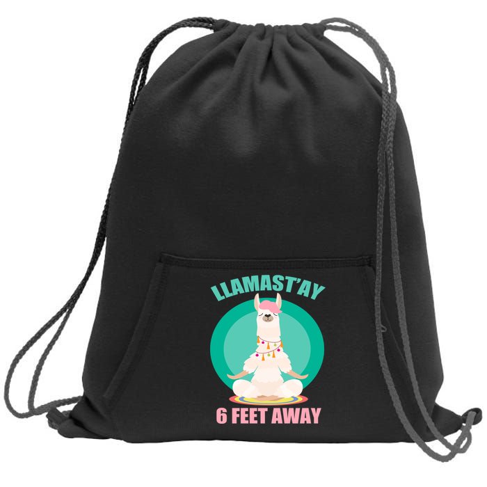 Llamast'ay 6 Feet Away Funny Social Distancing Sweatshirt Cinch Pack Bag