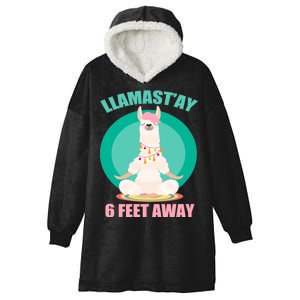 Llamast'ay 6 Feet Away Funny Social Distancing Hooded Wearable Blanket