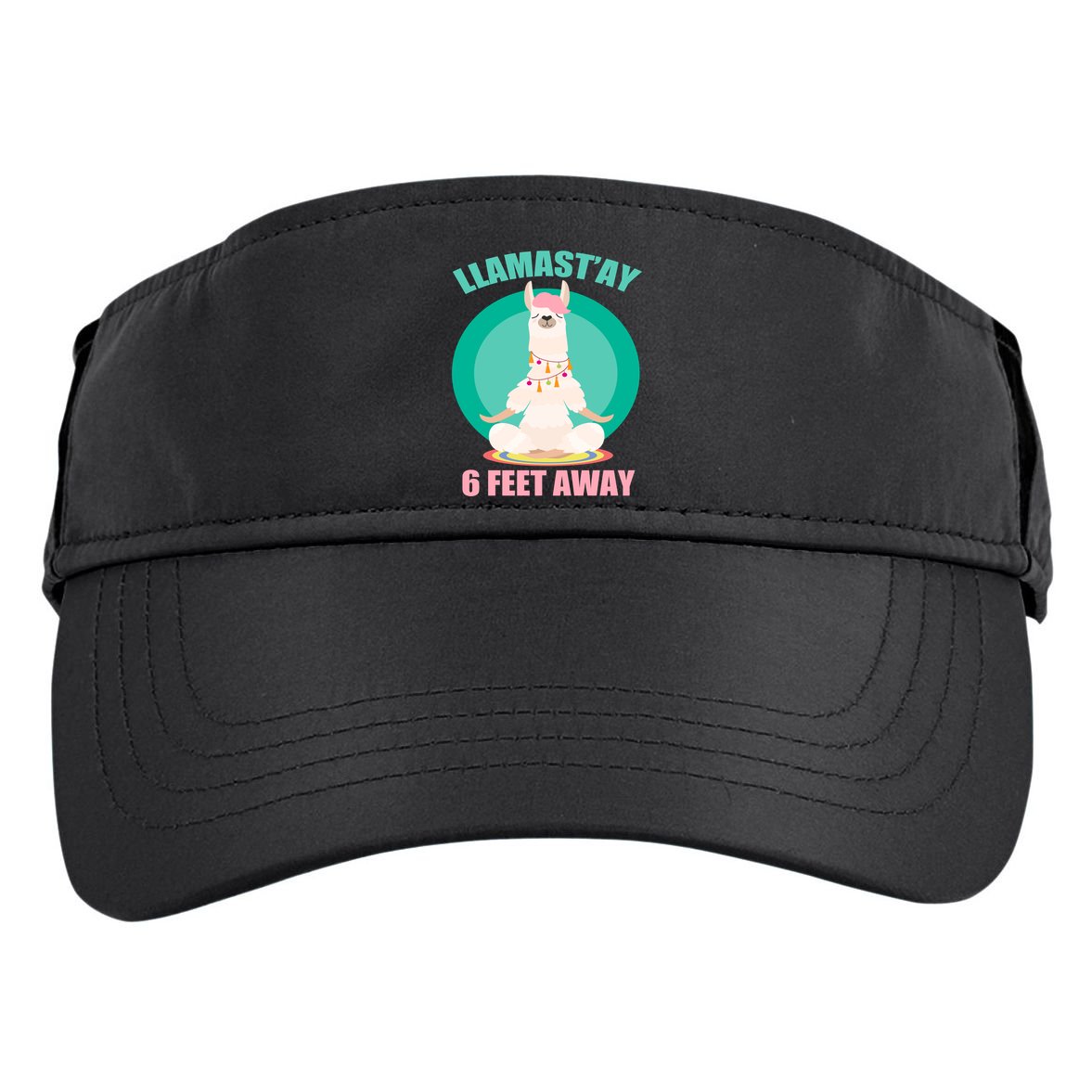 Llamast'ay 6 Feet Away Funny Social Distancing Adult Drive Performance Visor