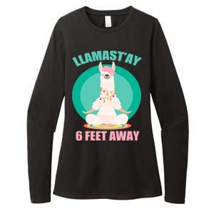 Llamast'ay 6 Feet Away Funny Social Distancing Womens CVC Long Sleeve Shirt