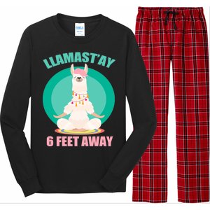 Llamast'ay 6 Feet Away Funny Social Distancing Long Sleeve Pajama Set