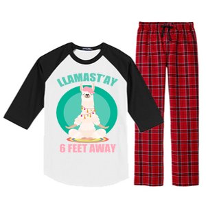 Llamast'ay 6 Feet Away Funny Social Distancing Raglan Sleeve Pajama Set