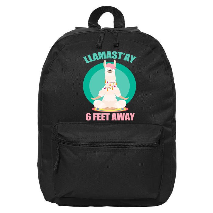 Llamast'ay 6 Feet Away Funny Social Distancing 16 in Basic Backpack