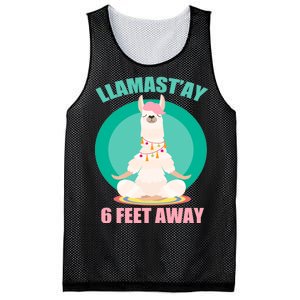 Llamast'ay 6 Feet Away Funny Social Distancing Mesh Reversible Basketball Jersey Tank