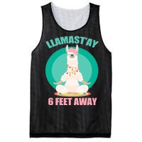 Llamast'ay 6 Feet Away Funny Social Distancing Mesh Reversible Basketball Jersey Tank