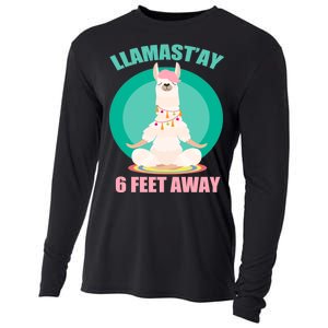 Llamast'ay 6 Feet Away Funny Social Distancing Cooling Performance Long Sleeve Crew