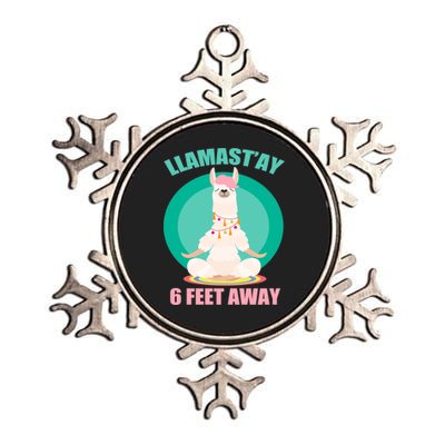 Llamast'ay 6 Feet Away Funny Social Distancing Metallic Star Ornament