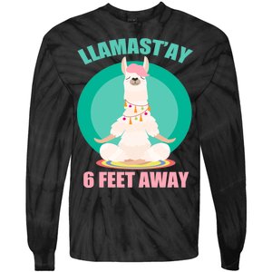 Llamast'ay 6 Feet Away Funny Social Distancing Tie-Dye Long Sleeve Shirt