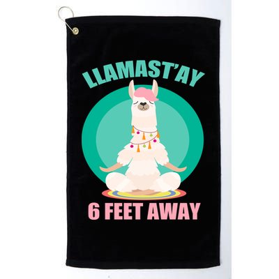 Llamast'ay 6 Feet Away Funny Social Distancing Golf Towel