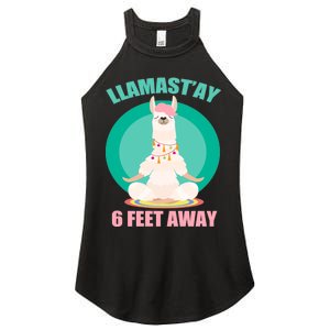 Llamast'ay 6 Feet Away Funny Social Distancing Women's Perfect Tri Rocker Tank